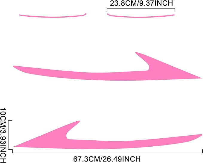 TOMALL 2 Pair Headlight Daytime Running Light Rearview Mirror Light Vinyl Films Smoke Tint Compatible with Lexus 2018-2020 Light Transmission Tint Wrap Exterior Sticker Decorations Trim (Pink)