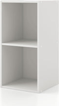 Homes: Inside + Out Apexa 2-Cube Storage Organizer Shelves, Stackable Wood Bookcase Fits Cubby Bins for Organization, Dorm Te