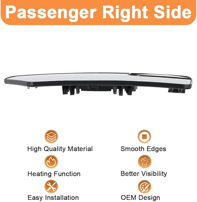 Senzeal Passenger Side Heated Mirror Glass Replacement for Ford Expedition 2012-2017 Lincoln Navigator 2012-2014 Blind Spot Mirror Glass CL1Z17K707A (Right Side)