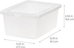 IRIS USA 12-Pack Storage Bins with Lids, 15 Quart, Shoe Boxes Clear Stackable Containers Organize Shoes Closet Shelves, Organ
