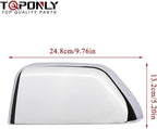 Chrome Tow Mirror Cover Cap | For 2017-2024 F250 F350 F450 F550 Super Duty Side by Side Accessories | LH Left Driver Side Exterior Plastic Rearview Top Half Door Mirror Cover