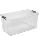 Sterilite 6-Pack Modular Stacker Box, Durable Clear Plastic Storage Bins with Latching Lids, 200 Quart - Stackable Organizing