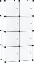 C&AHOME Cube Storage Organizer with Doors, 8-Cube Shelf, Closet Cabinet, DIY Plastic Modular Bookshelf, Storage Shelves Ideal