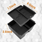 TripleAliners Center Console Organizer Compatible with 2021-2024 Ford Bronco(No for Sport) Accessories Bronco 2/4-Door Center Console Storage Box ABS Material with Leather Trim(V2_Black)Won't Fit 2025
