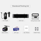 D80 4-Channel 4K Rear View Mirror Camera with ADAS and BSD,11” Touchscreen, Front and Rear and Left and Right Camera for Car，