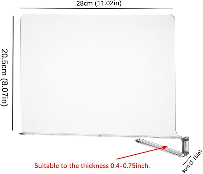 8-Pack Clear Shelf Dividers - Purse Organizer for Closet - Shelf Dividers for Closet Organization - Sweater Storage for Close