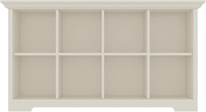OSCHF Cube Shelf Bookcase with Base - Wooden 2 Tiers Floor Standing Low Storage Cabinet for Home and Office, 8-Cube Lattice B