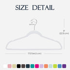 HOUSE DAY White Velvet Hangers 20 Pack, Non Slip Clothes Felt Hanger Heavy Duty for Coat, Premium Slim Space Saving Suit Hang