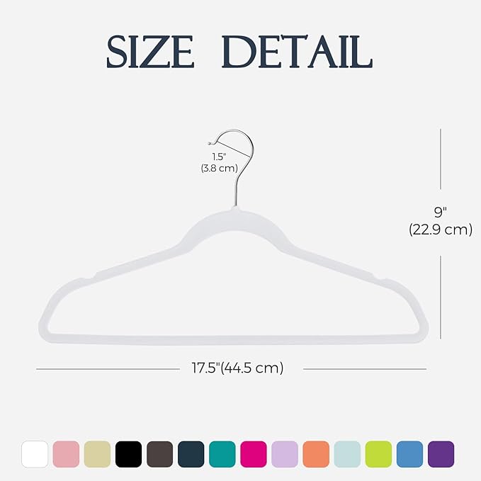 HOUSE DAY White Velvet Hangers 20 Pack, Non Slip Clothes Felt Hanger Heavy Duty for Coat, Premium Slim Space Saving Suit Hang
