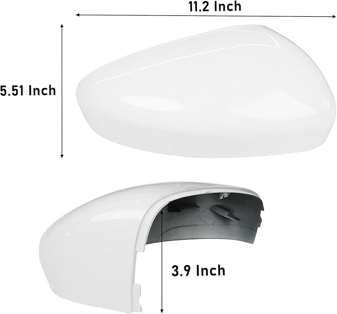 Compatible with Ford Escape SE/SEL Right Passenger Side Mirror Cap Cover 2020 2021 2022 2023 2024, White Side Door Rearview Mirror Cover Replacement Without Turn Signal Light