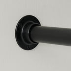 1 Pair Heavy Duty Matte Black Zinc Closet Pole Sockets Rod End Support Flange Rod Holder Set Wall Mount Pipe Bracket with Scr