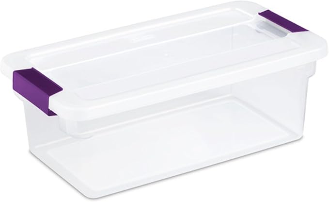 Sterilite 12-Pack 6 Quart ClearView Latch Box, Stackable Organizer Bins with Latching Lids - Clear Plastic Organization Conta