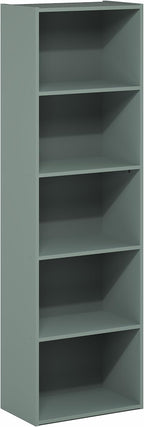 Furinno LUDER Book Shelf, 5-Tier Bookshelf, Bookcase with Open Shelves, 9.4 x 15.8 x 52, Easy Assembly, for Living Room, Bedr