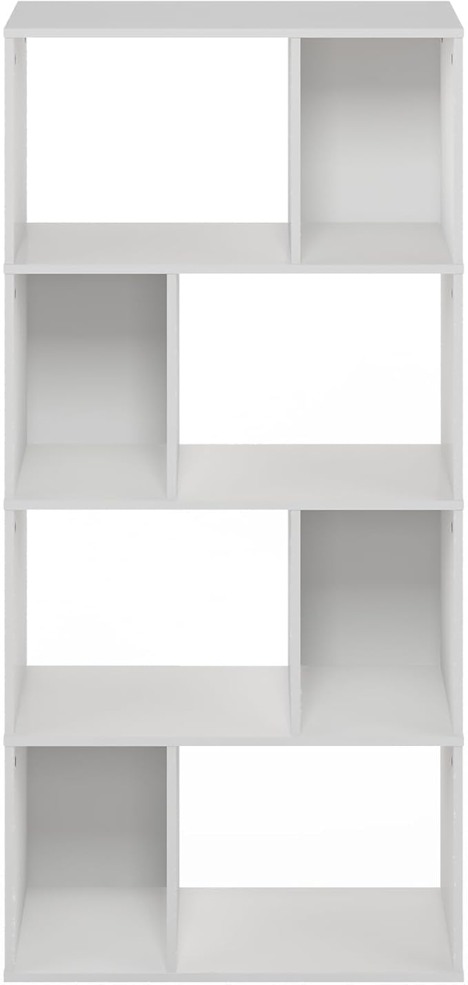 Furinno DALY Book Shelf, 8-Cube Bookshelf, Cube Storage Organizer Bookcase with Irregular Compartments, 11.7 x 23.6 x 49, for