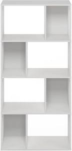 Furinno DALY Book Shelf, 8-Cube Bookshelf, Cube Storage Organizer Bookcase with Irregular Compartments, 11.7 x 23.6 x 49, for