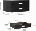 Wooden Storage Box Rustic Desktop Organizer with 2 Drawers Office Desk Accessories Shelf Small Craft Storage Containers Apoth