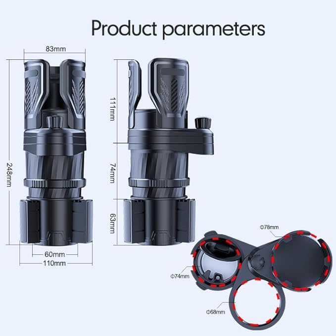 4 in 1 Upgrade Cup Holder Expander, Multifunctional Cup Holder for Car with Lock, 360° Rotating Cupholder Expander with Ashtr