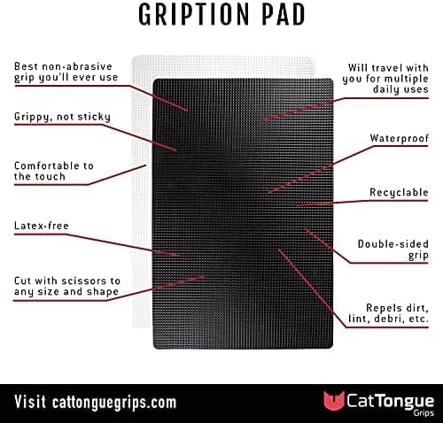 CATTONGUE GRIPS Non-Adhesive Anti-Slip Mat - Multi-Purpose Non-Slip Pad for Countertops, Desks, Tables & Workspaces - Ideal D