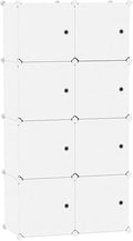 C&AHOME Cube Storage Organizer with Doors, 8-Cube Shelf, Closet Cabinet, DIY Plastic Modular Bookshelf, Storage Shelves Ideal