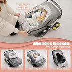 ACRABROS Car Seat Cover Baby: Winter Infant Carseat Canopy for Boy Girl Newborn, Zipper Peeping Window, Warm Cozy Cold Weathe