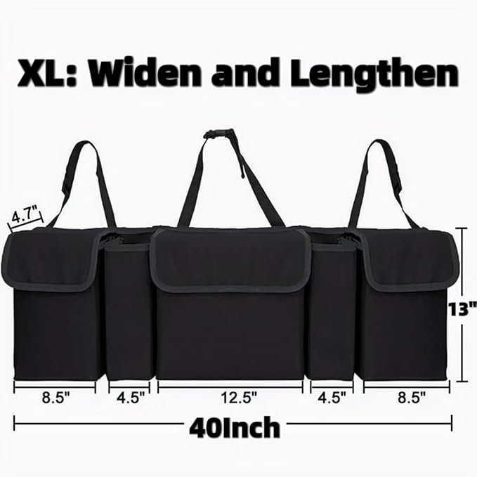 Car Organizers and Storage, Backseat Hanging Organizer with 5 Pockets, Waterproof Collapsible Large Capacity Organization Bag,