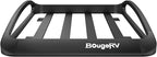 BougeRV Anti-Rust Aluminum Roof Basket 47''x40''x8'' Lightweight Universal Rooftop Cargo Carrier Roof Rack Cargo Basket with Wind Fairing, Roof Rack for SUV Pick Up Truck,150LBS Load Capacity, Black