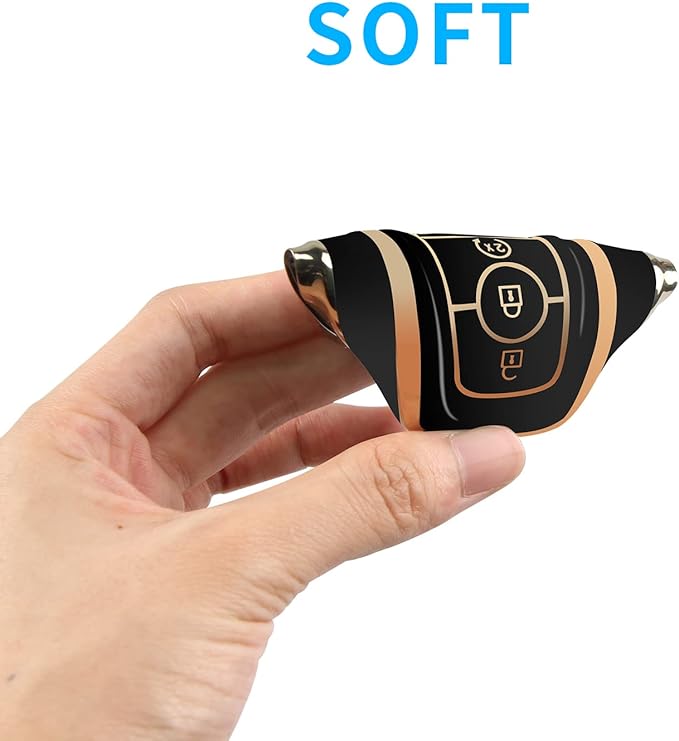 MILD EAST For Ford Key Fob Cover with Keychain, Soft TPU Key Case Shell Full Protection for Ford Explorer Fusion Escape Edge 
