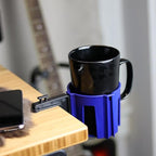 Original Large Desk Cup Holder Clamp – Cup-Holster, The Anti-Spill Cup Holder for Table, Office & Gaming – Multi-Directional 