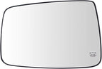 TRQ Driver Side Mirror Glass Heated Power Folding with Backing Plate For Factory Equipped Mirrors Only Compatible with 2010 D