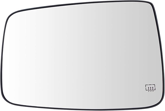 TRQ Driver Side Mirror Glass Heated Power Folding with Backing Plate For Factory Equipped Mirrors Only Compatible with 2010 D