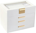 BOOVO Jewelry Boxes for Women, White and Black 6 Layer Large Jewelry Box for Necklace, Bracelet, Earrings, Rings Storage, Jew