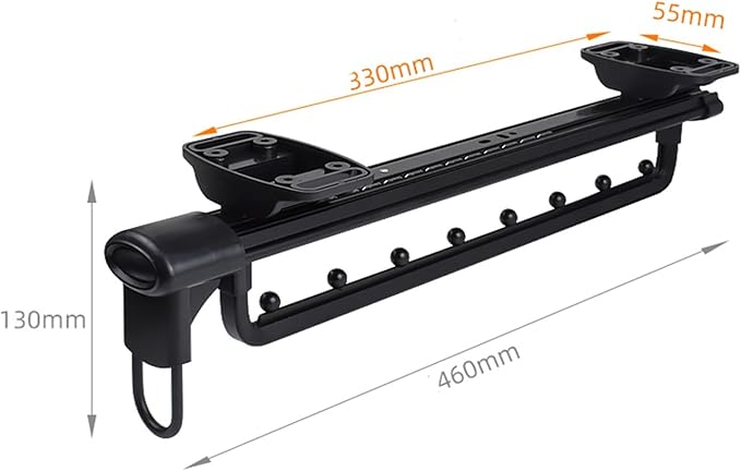 Pull Out Clothes Rail Extendable Pull Out Closet Rod - Wardrobe Pull-Out Trousers Rack, Adjustable 25-46 Cm Clothes Rail Ward