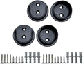 QCAA Solid Brass Extra Heavy Closet Pole Socket Set, 1-1/2 inch, with Stainless Screws, Black Coated, 2 Pairs, Made in Taiwan