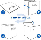 ShellKingdom Storage Bins, Foldable Fabric Storage Cubes And Cloth Storage Organizer Drawer For Closet And Toys Storage, 6 Pa