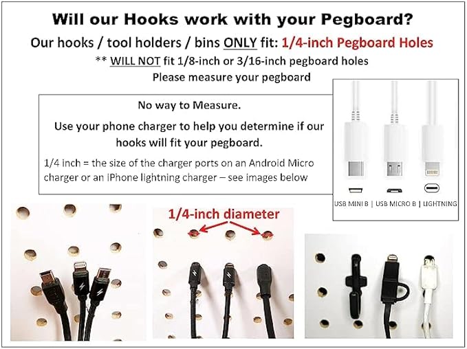 WallPeg Pegboard Bins & Cups - 12 Each 5" Bins and 4 Each 5" Cups - Hooks to Peg Board Panel Organize Hardware Arrange Access