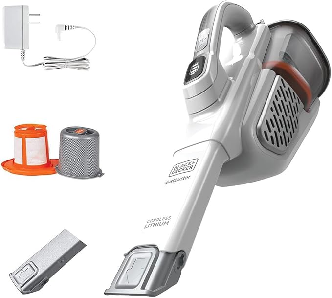 BLACK+DECKER Dust Buster Hand Held Vacuum Cordless Rechargeable, Portable Vacuum for Car, Extended Runtime, Powerful Suction,