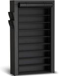 Kitsure Shoe Rack - 10-Tier Large Capacity Shoe Organizer Shelf with Dust Cover & Side Pockets, Rust-Proof Metal Shoe Rack fo