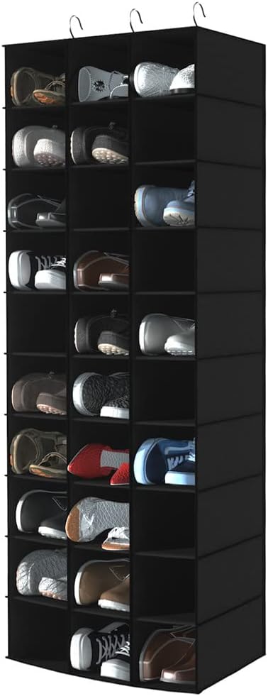 coastal rose Hanging Shoe Organizer for Closet, 30 Sections Hanging Closet Organizers and Storage Shelves, Space Saving Hangi