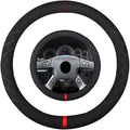 Suede Steering Wheel Cover,Compatible with GMC C K Series Envoy Savanna Van Sierra Yukon Acadia Suede Leather Sport Non-Slip Wheel Cover Car Interior Accessories 15 inch for Man and Women