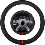 Suede Steering Wheel Cover,Compatible with GMC C K Series Envoy Savanna Van Sierra Yukon Acadia Suede Leather Sport Non-Slip Wheel Cover Car Interior Accessories 15 inch for Man and Women