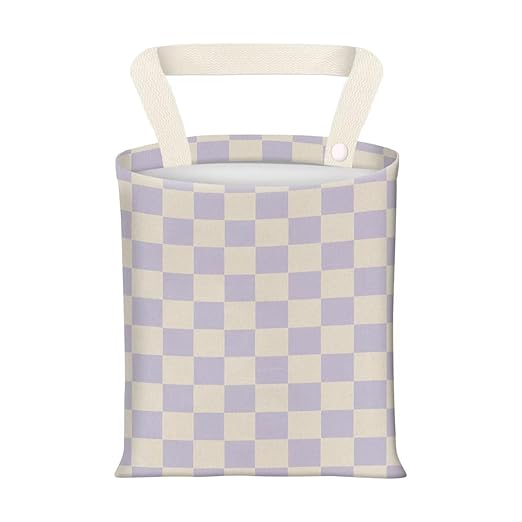 Hanging Car Garbage Bag, Cute Car Trash Can Bag, Automotive Accessories for Women Men Cute Purple Checkerboard