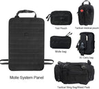 Universal Tactical Seat Back Organizer Vehicle Molle Panel Organizer Storage Bag with 5 Detachable Molle Pouch for All Vehicel Such as Jeep,Truck,SUV, Car, Ford,Chevy etc