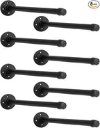 IAE Floating Pipe Shelves Bracket ,Wall Mounted Pipe Shelf for 6-12 in Depth Wood, Heavy-Duty 3/4" Iron,Pipe Shelving Bracket