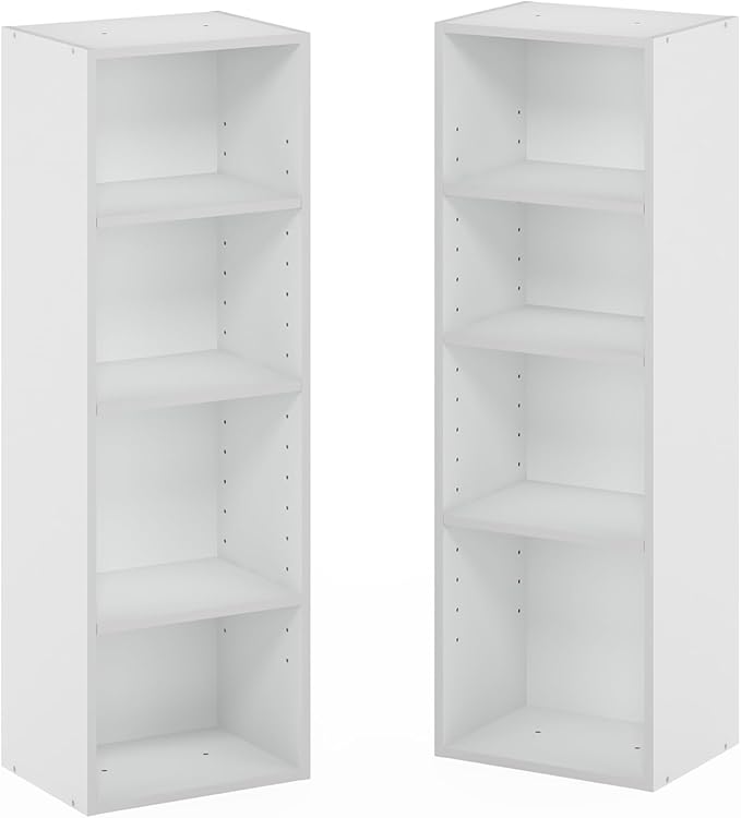 Furinno PASIR Book Shelf, 8-Tier Bookshelf, Bookcase with Open Shelf, 9.3 x 11.8 x 70.9, for Living Room, Bedroom, Home Offic
