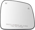 TRQ Passenger Side Mirror Glass Heated with Blind Spot Indicator Compatible with 2011-2022 Jeep Grand Cherokee CH1325177