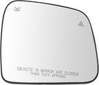 TRQ Passenger Side Mirror Glass Heated with Blind Spot Indicator Compatible with 2011-2022 Jeep Grand Cherokee CH1325177