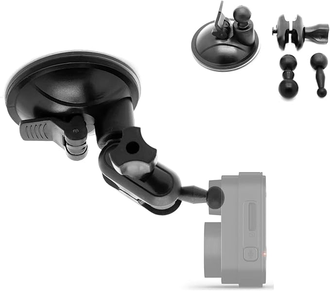 ChargerCity Dash Cam Suction Cup Mount for Garmin Dash Cam 2 3 45 46 47 55 56 57 65W 66W 67W X110 X210 X310 Tandem Speak Plus (Best Viewing Adjustment w/Dual Ball Joint Design)