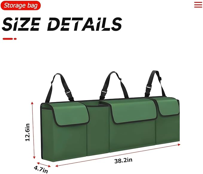 BELOMI Car Trunk Organizer, Auto Waterproof Sturdy Backseat Hanging Large Storage Collapsible Cargo Bag with Anti-Slip