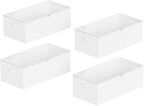 SpaceAid 4 Pack 10" High Under Bed Storage Containers, Large Underbed Storage Organizer Bins with Lids for Bedroom, Dorm, Clo