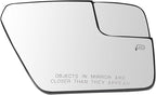 TRQ Right Passenger Side Mirror Glass Heated Convex Snap On Compatible with 2021-2023 Ford F-150 FO1325204
